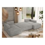 Narożnik TRENTINO U - uniwersalny - jasnoszary, struktura