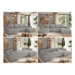 Narożnik TRENTINO U - uniwersalny - jasnoszary, struktura