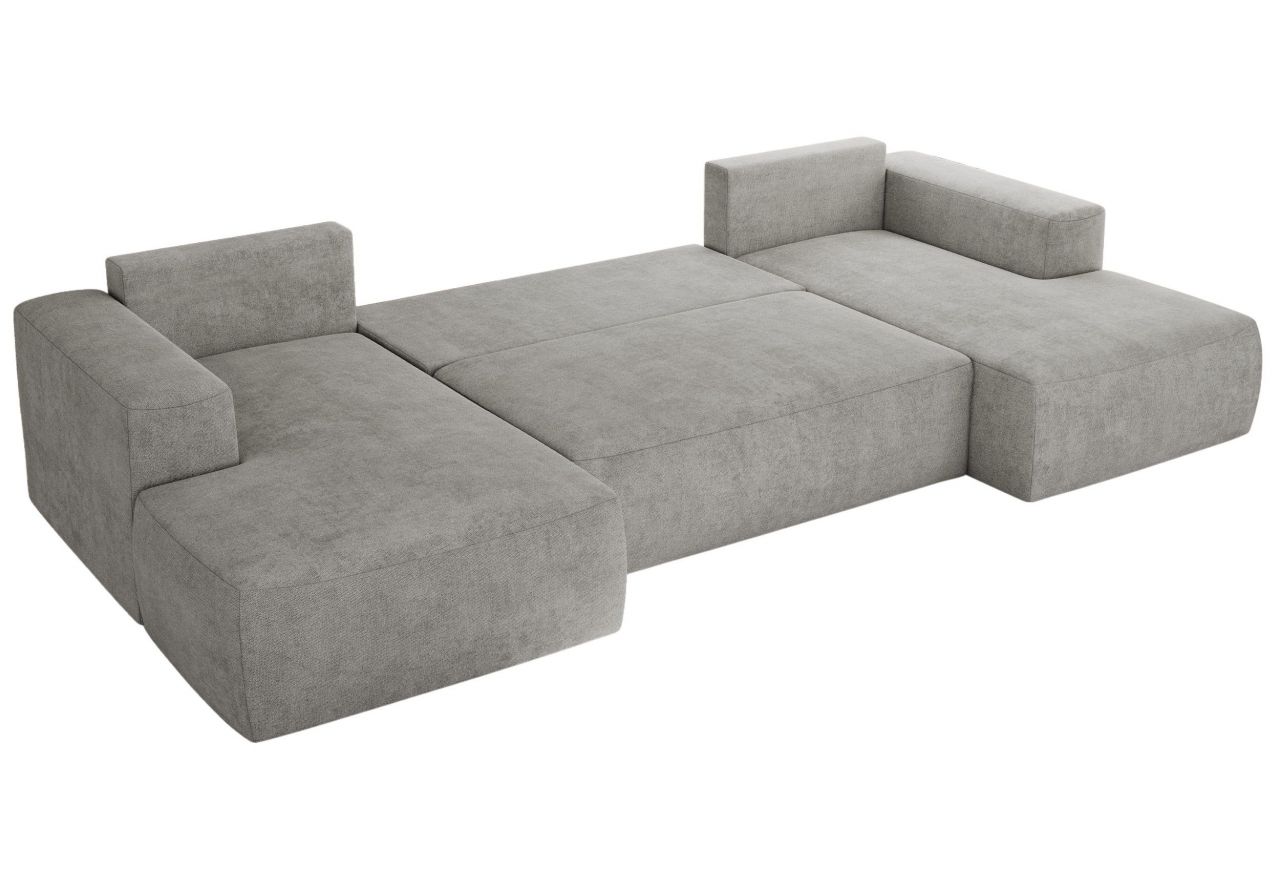 Narożnik TRENTINO U - uniwersalny - jasnoszary, struktura