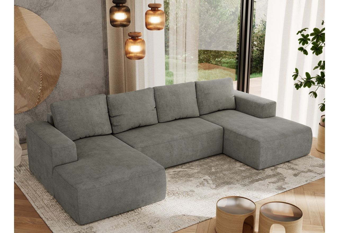 Narożnik TRENTINO U - uniwersalny - szary, struktura