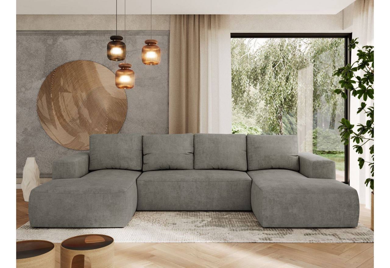 Narożnik TRENTINO U - uniwersalny - szary, struktura