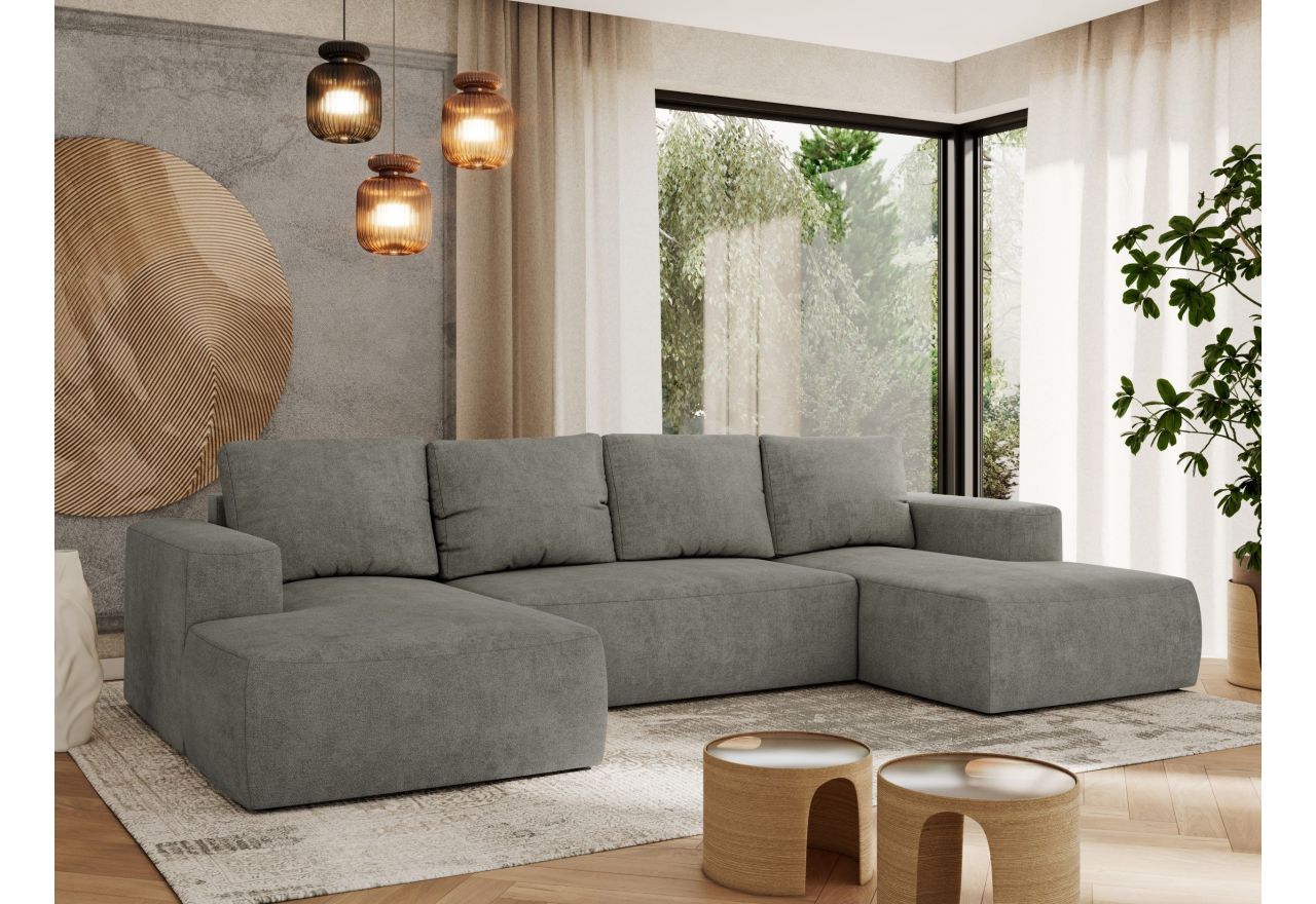 Narożnik TRENTINO U - uniwersalny - szary, struktura