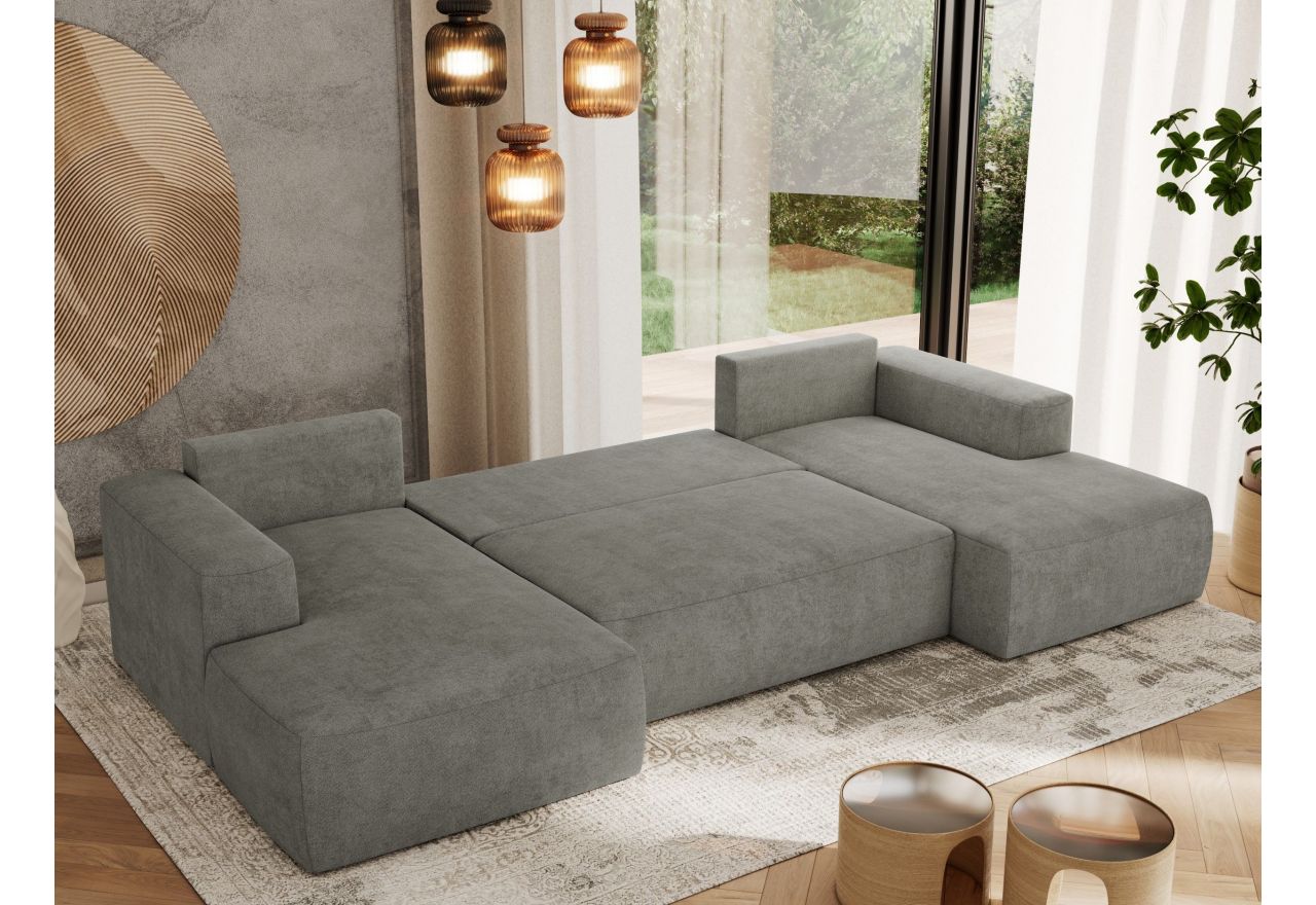 Narożnik TRENTINO U - uniwersalny - szary, struktura