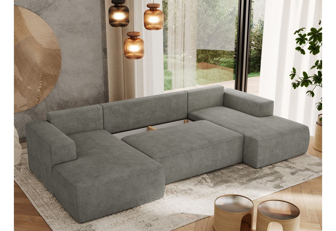 Narożnik TRENTINO U - uniwersalny - szary, struktura