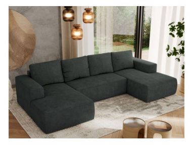 Narożnik TRENTINO U - uniwersalny - ciemnoszary, struktura