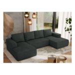 Narożnik TRENTINO U - uniwersalny - ciemnoszary, struktura