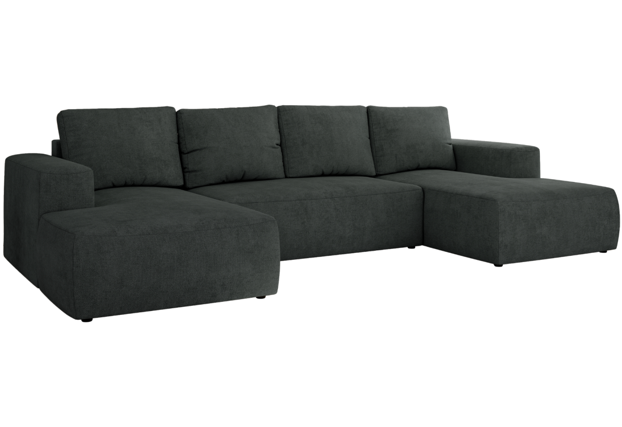 Narożnik TRENTINO U - uniwersalny - ciemnoszary, struktura