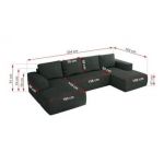 Narożnik TRENTINO U - uniwersalny - ciemnoszary, struktura