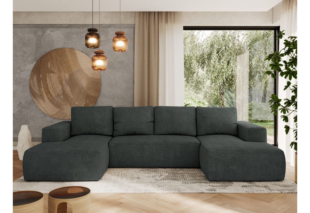 Narożnik TRENTINO U - uniwersalny - ciemnoszary, struktura