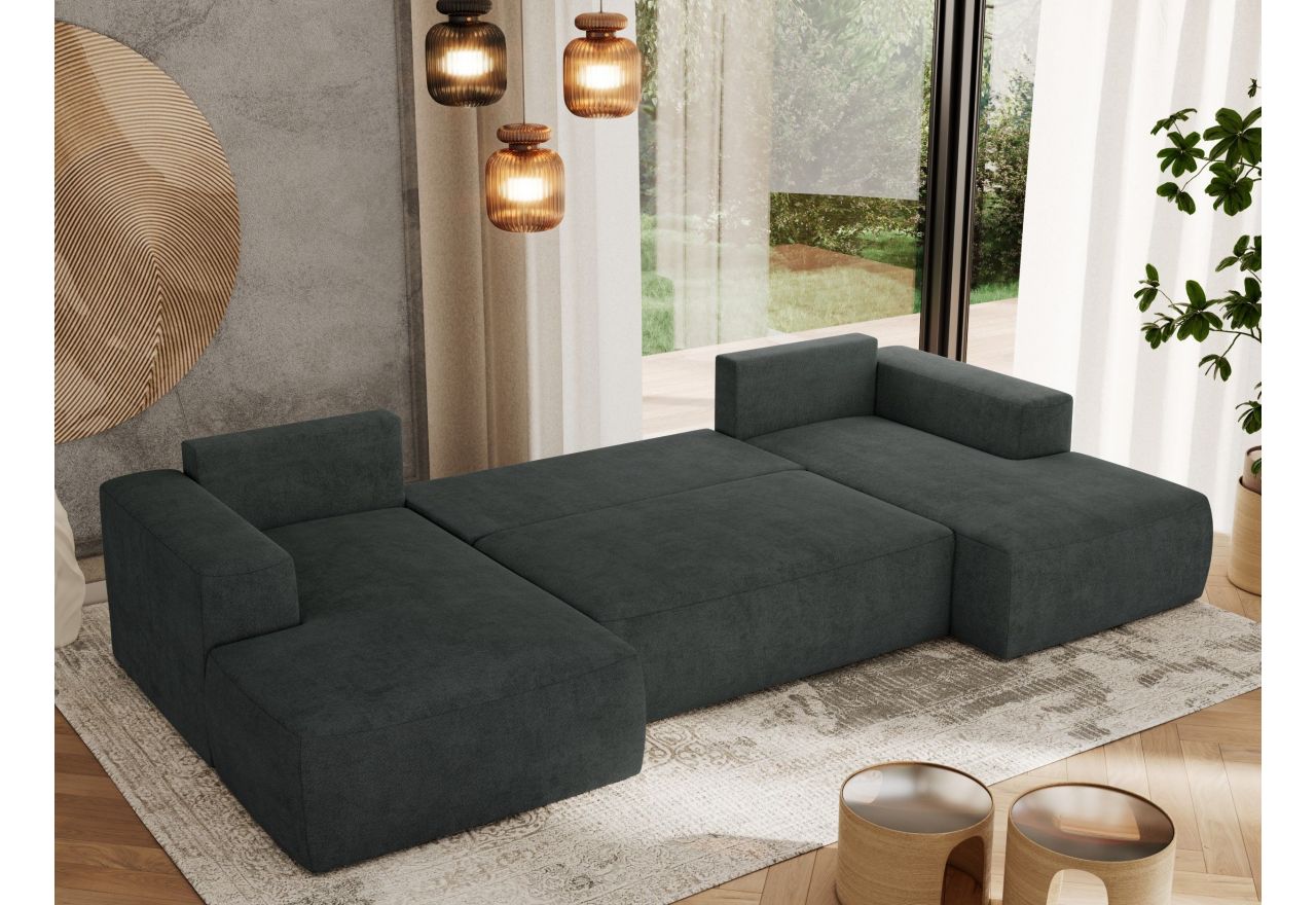 Narożnik TRENTINO U - uniwersalny - ciemnoszary, struktura