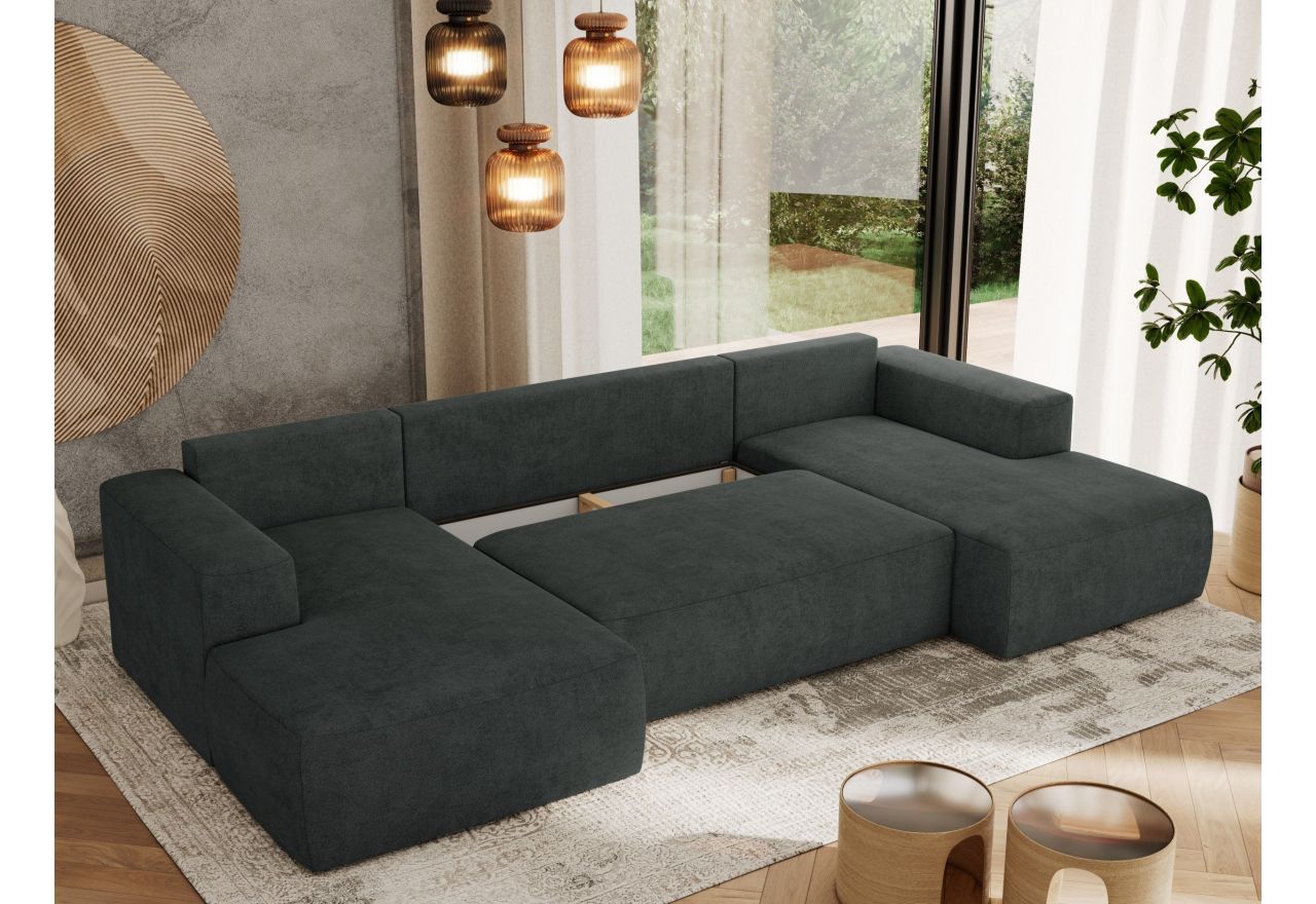 Narożnik TRENTINO U - uniwersalny - ciemnoszary, struktura