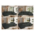 Narożnik TRENTINO U - uniwersalny - ciemnoszary, struktura