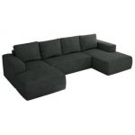 Narożnik TRENTINO U - uniwersalny - ciemnoszary, struktura