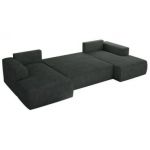 Narożnik TRENTINO U - uniwersalny - ciemnoszary, struktura