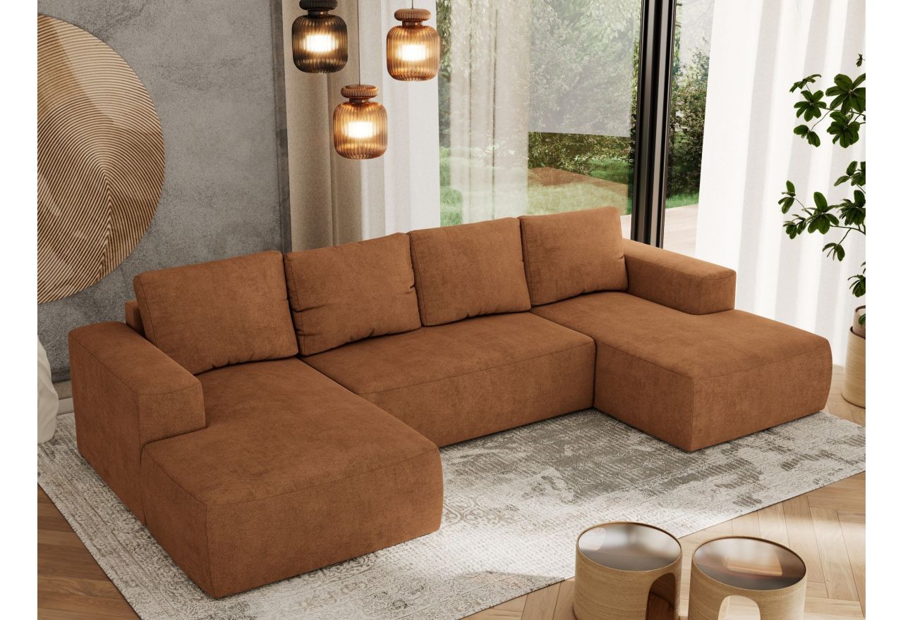 Narożnik TRENTINO U - uniwersalny - pomarańczowy, struktura