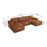 Narożnik TRENTINO U - uniwersalny - pomarańczowy, struktura