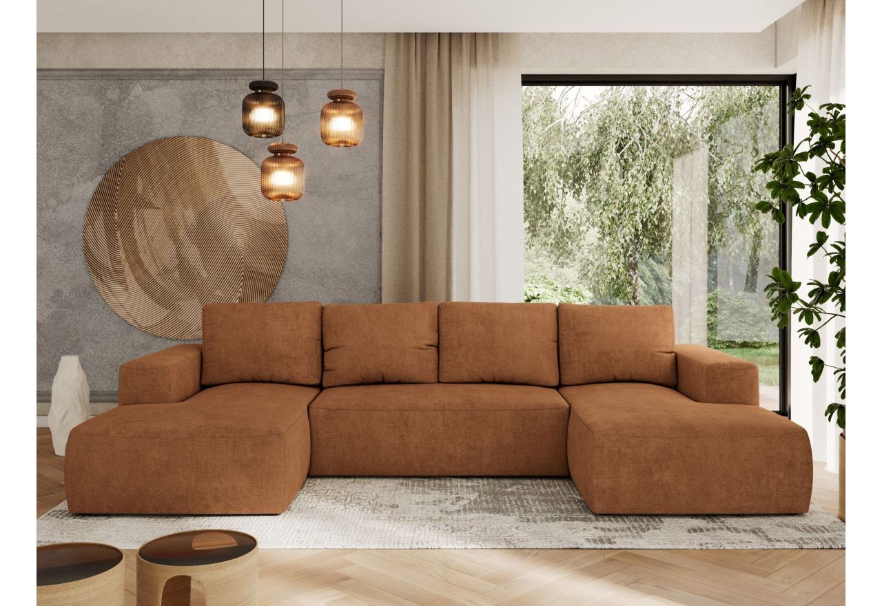 Narożnik TRENTINO U - uniwersalny - pomarańczowy, struktura