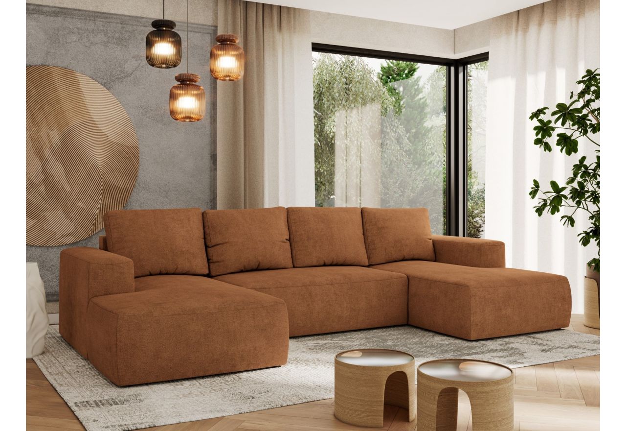 Narożnik TRENTINO U - uniwersalny - pomarańczowy, struktura