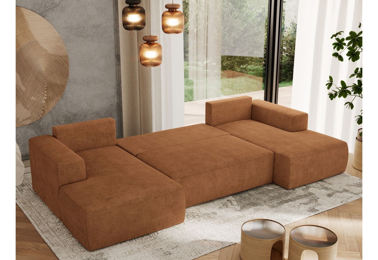 Narożnik TRENTINO U - uniwersalny - pomarańczowy, struktura