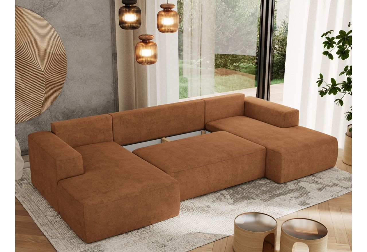 Narożnik TRENTINO U - uniwersalny - pomarańczowy, struktura