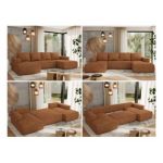 Narożnik TRENTINO U - uniwersalny - pomarańczowy, struktura