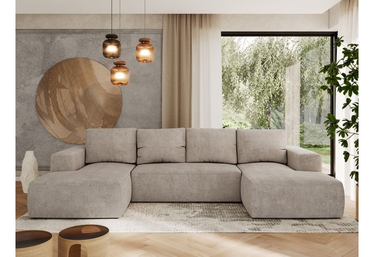 Narożnik TRENTINO U - uniwersalny - beżowy, struktura