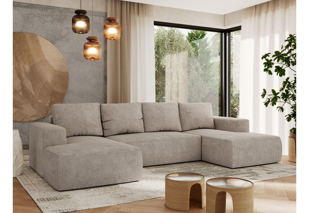 Narożnik TRENTINO U - uniwersalny - beżowy, struktura