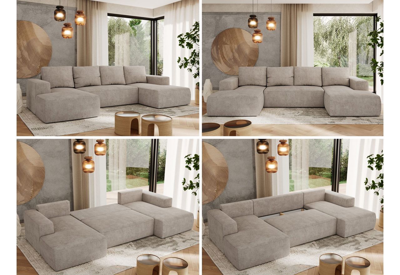 Narożnik TRENTINO U - uniwersalny - beżowy, struktura