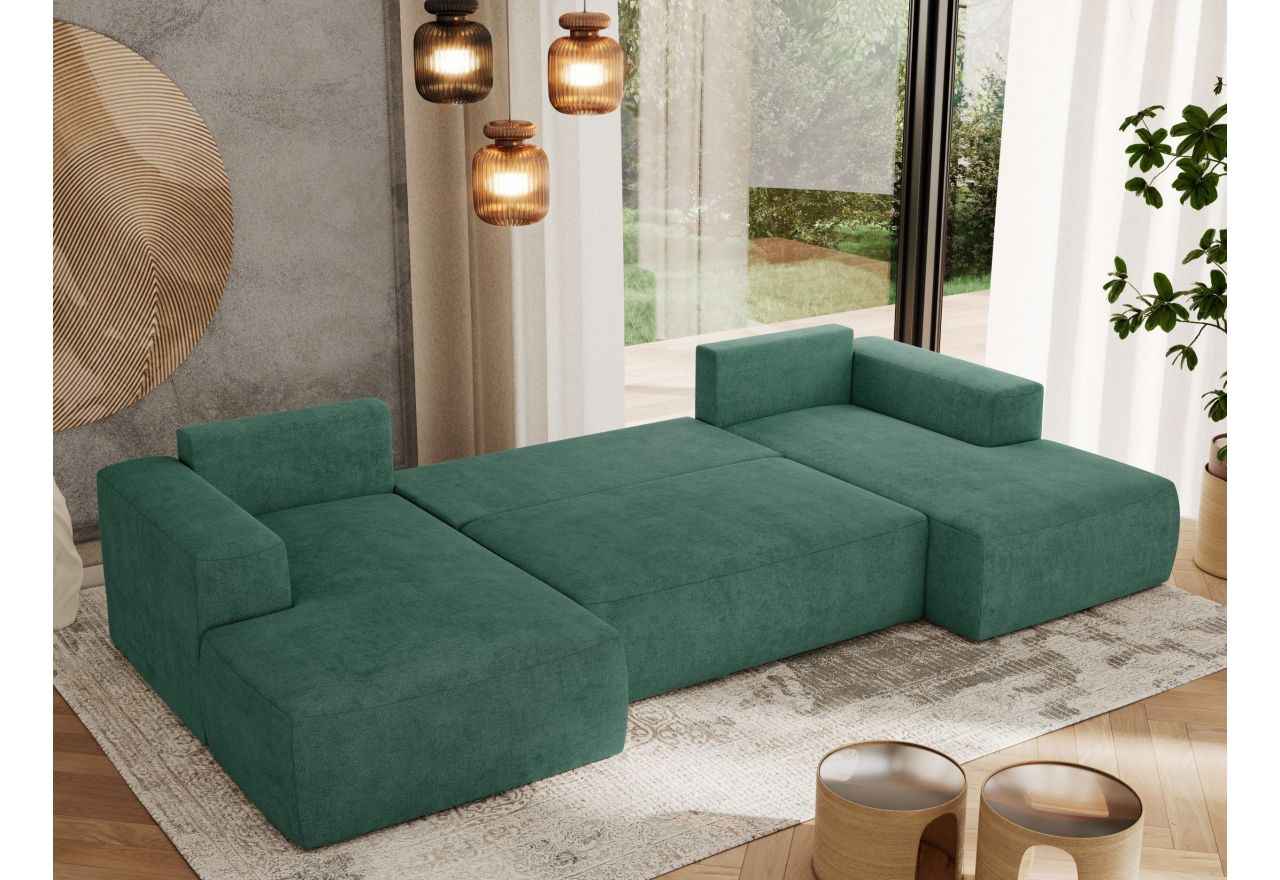 Narożnik TRENTINO U - uniwersalny - ciemnozielony, struktura