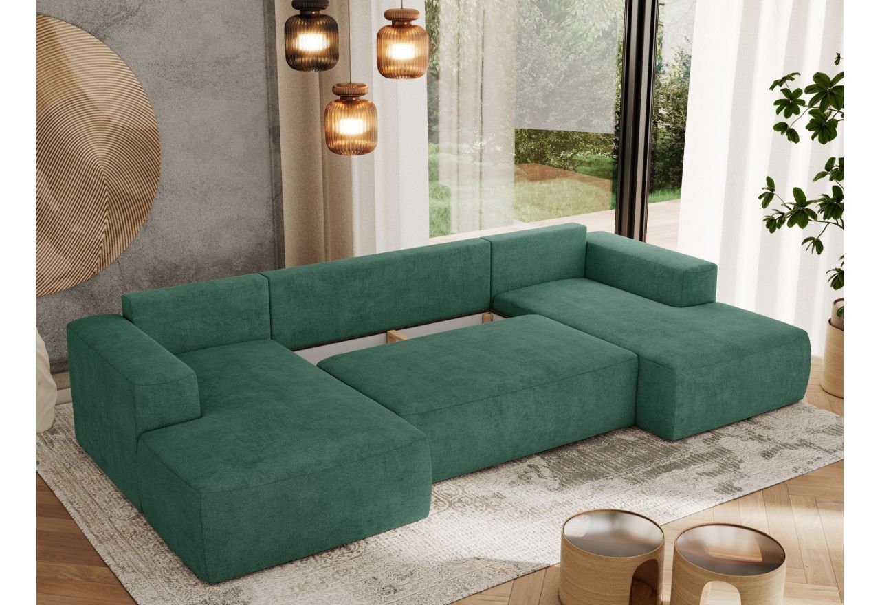 Narożnik TRENTINO U - uniwersalny - ciemnozielony, struktura