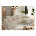 Narożnik TRENTINO U - uniwersalny - beżowy, welwet