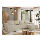 Narożnik TRENTINO U - uniwersalny - beżowy, welwet