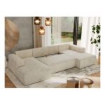 Narożnik TRENTINO U - uniwersalny - beżowy, welwet