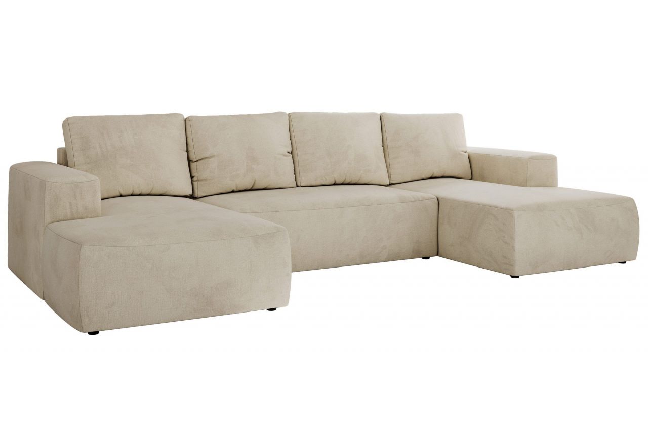 Narożnik TRENTINO U - uniwersalny - beżowy, welwet