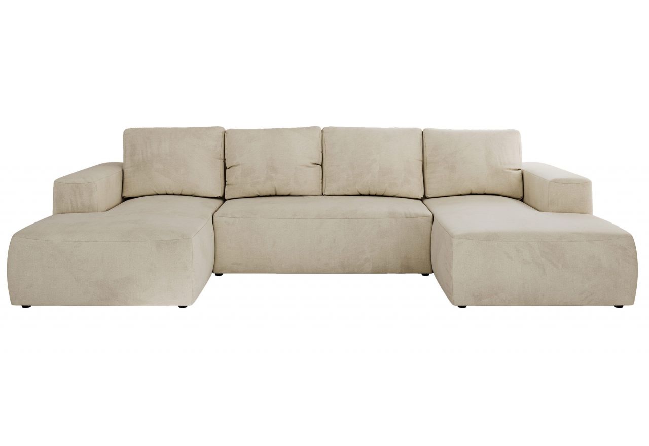 Narożnik TRENTINO U - uniwersalny - beżowy, welwet