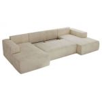 Narożnik TRENTINO U - uniwersalny - beżowy, welwet