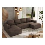 Narożnik TRENTINO U - uniwersalny - brązowy, welwet