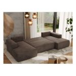 Narożnik TRENTINO U - uniwersalny - brązowy, welwet