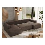 Narożnik TRENTINO U - uniwersalny - brązowy, welwet