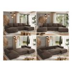 Narożnik TRENTINO U - uniwersalny - brązowy, welwet