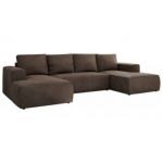 Narożnik TRENTINO U - uniwersalny - brązowy, welwet