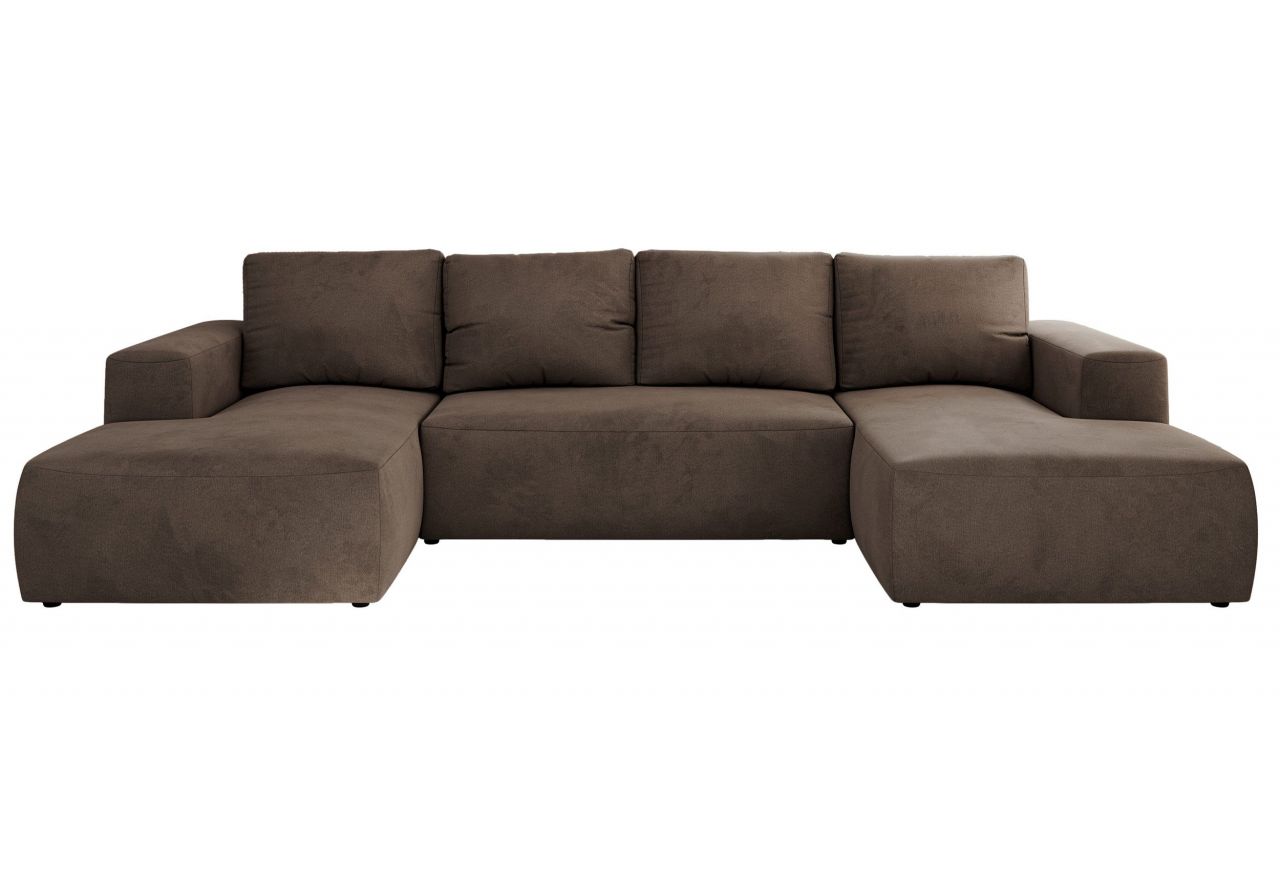 Narożnik TRENTINO U - uniwersalny - brązowy, welwet