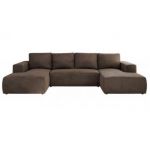 Narożnik TRENTINO U - uniwersalny - brązowy, welwet