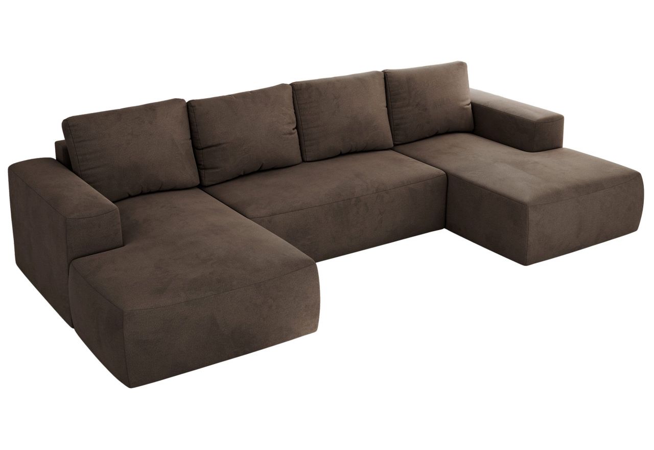 Narożnik TRENTINO U - uniwersalny - brązowy, welwet