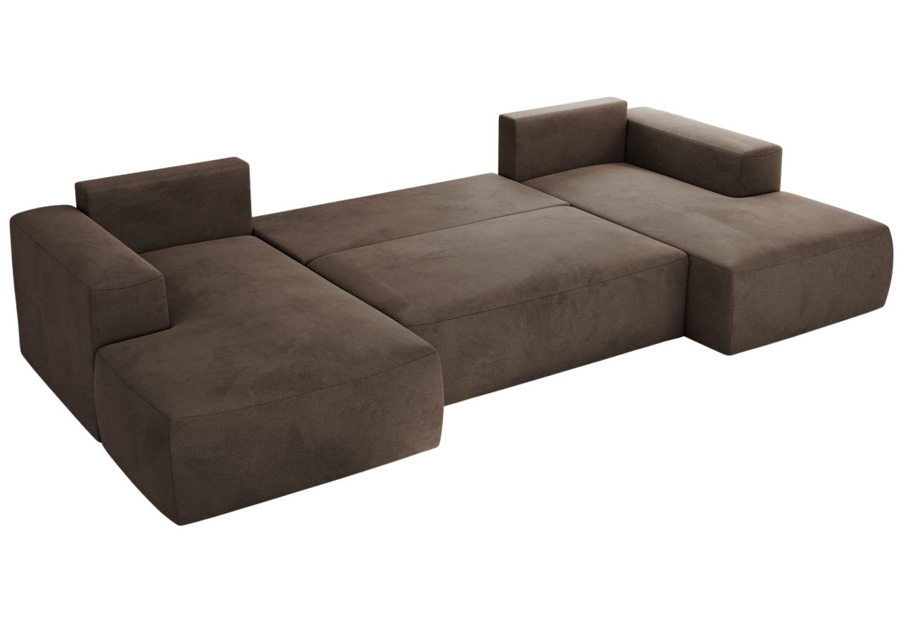 Narożnik TRENTINO U - uniwersalny - brązowy, welwet