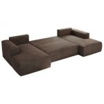 Narożnik TRENTINO U - uniwersalny - brązowy, welwet