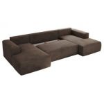 Narożnik TRENTINO U - uniwersalny - brązowy, welwet