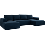 Narożnik TRENTINO U - uniwersalny - ciemnoniebieski, welwet