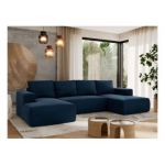 Narożnik TRENTINO U - uniwersalny - ciemnoniebieski, welwet