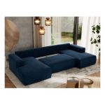 Narożnik TRENTINO U - uniwersalny - ciemnoniebieski, welwet